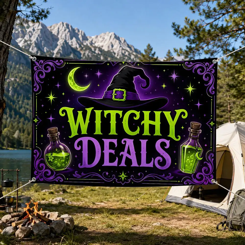 WITCHY DEALS Flags Aesthetic Wall Tapestry Printed Wall Hanging Living Room Party Outdoor Decor