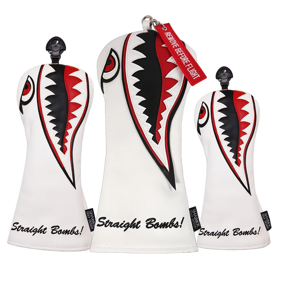 

White PU Leather Shark Design Golf Headcovers Driver Club Cover for TSi G425 SIM Driver Great Gift