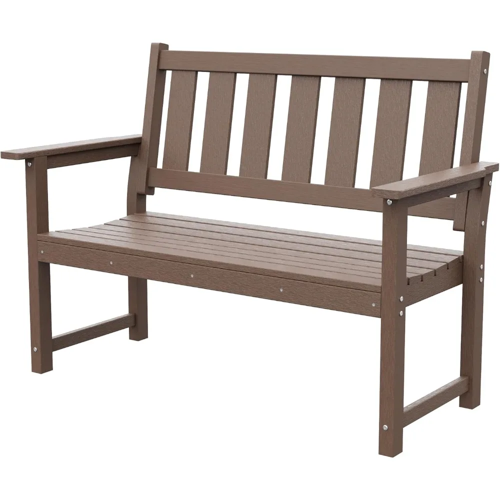 

HDPE Memorial Bench – 50'' Weatherproof Durable Outdoor Bench, 2-Person Park Bench, Easy to Move, Multi-Purpose Design Ideal for