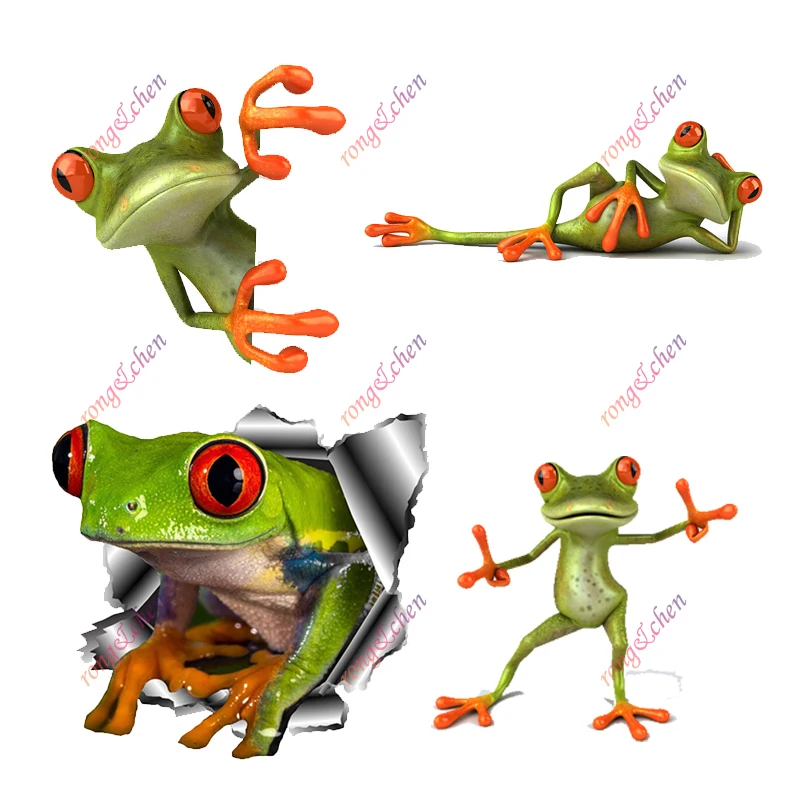 Funny Car Sticker 3D Frogs for Car Motorcycle Racing Helmet Laptop Trunk Body Car Window Surfboard Waterproof PVC Vinyl Decals