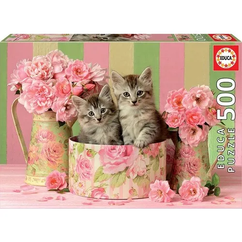 Educa Kittens With Roses 500 Piece Jigsaw Puzzle No. 17960