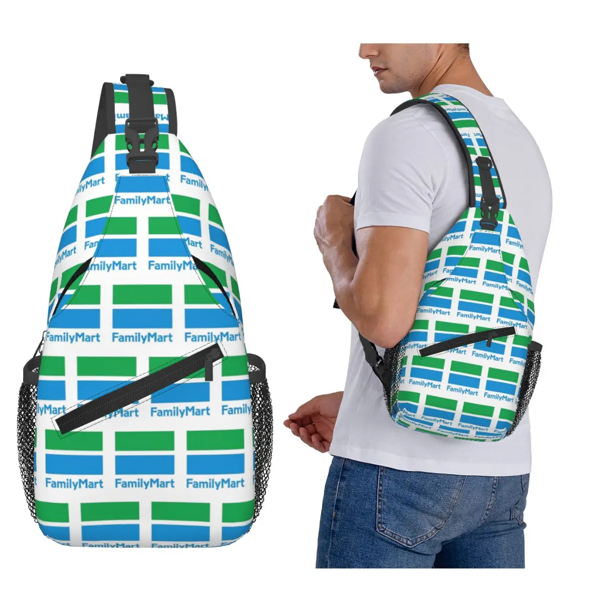 

Family Mart Chest Bag Men Sling Crossbody Backpack Chest Bag Traveling Hiking Daypack Shoulder Bag