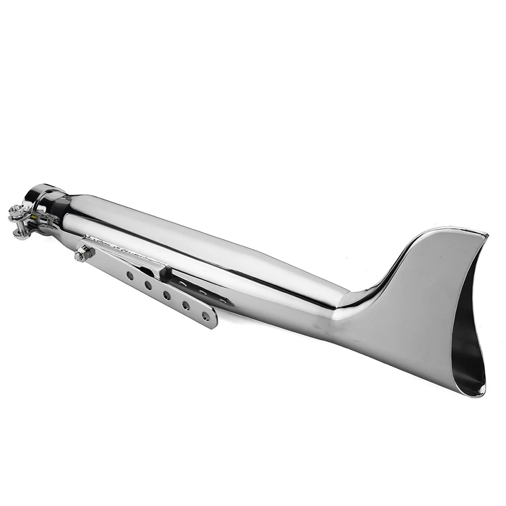 الكروم دراجة نارية العادم الأنابيب العالمي ذيل السمكة الجانب الأيسر الأيمن خمر ل Bobbers سباق الدراجة المروحية مقهى المتسابق #4