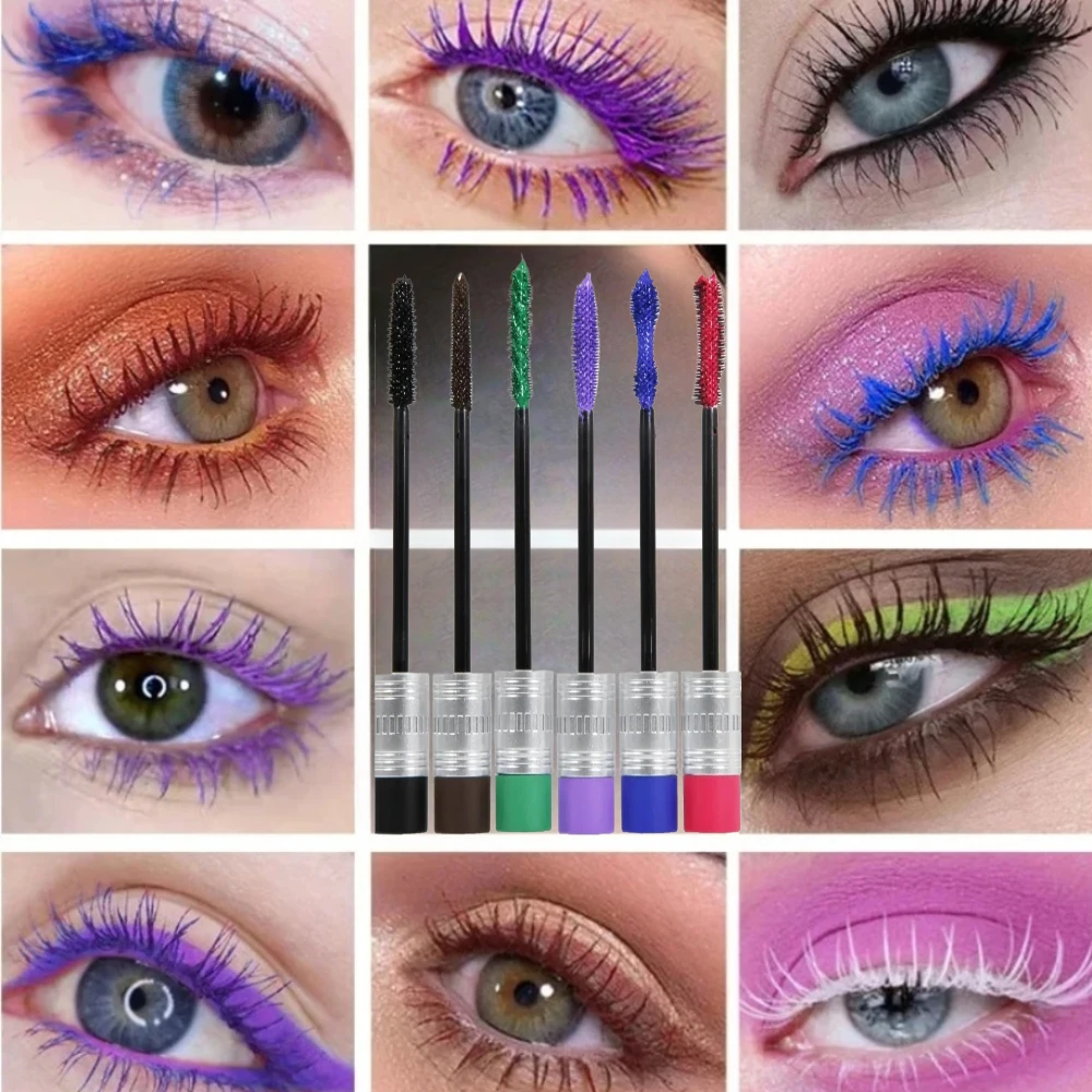 Bunte Wimperntusche, langlebig, wasserfest, dicht, schlank und kräuselnd, nicht verschmierend und verklumpend, natürliche Wimpern, einfach aufzutragen, 2025