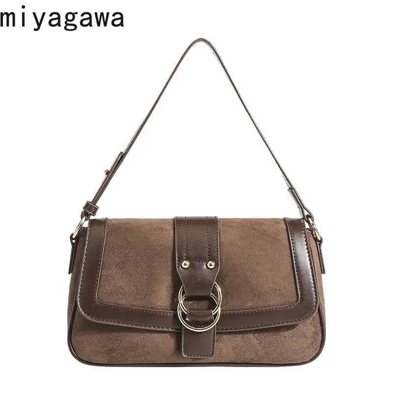 Miyagawa francuska elegancka torba pod pachę Retro dojeżdżająca do pracy damska 2024 nowe jedno ramię małe casualowe kwadratowe torby Crossbody