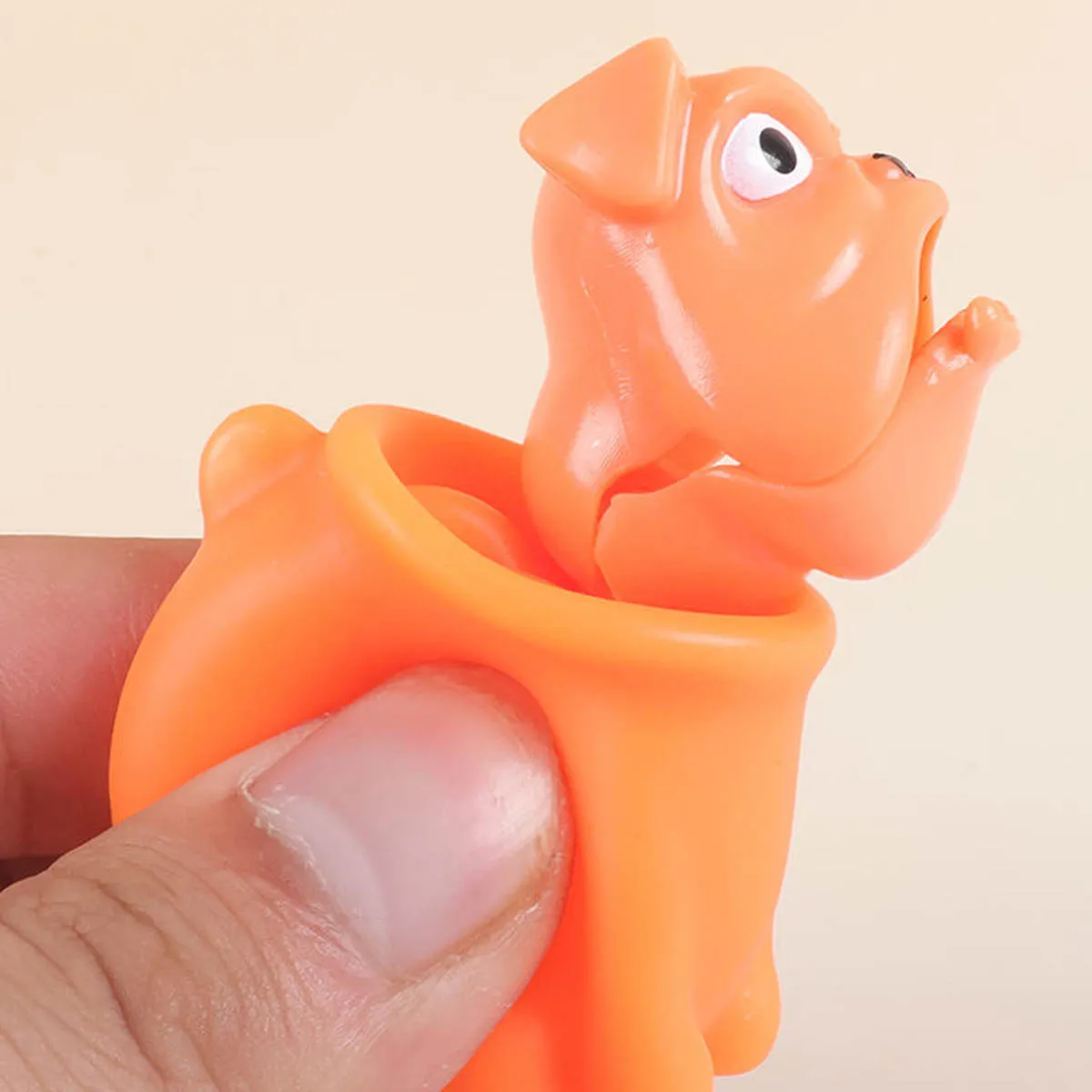 Lustiges Squeeze-Hundekopf-Spielzeug, kreativer einziehbarer Hundekopf, Pinch Fidget Angry Dog Squeeze Vent, Erwachsene und Kinder, Stressabbau-Spielzeug, Geschenk