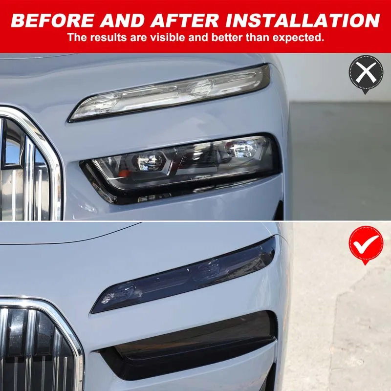 

4Pcs TPU black For BMW 7 Series G70 2023+ car styling car headlight film decorative sticker car modification accessories