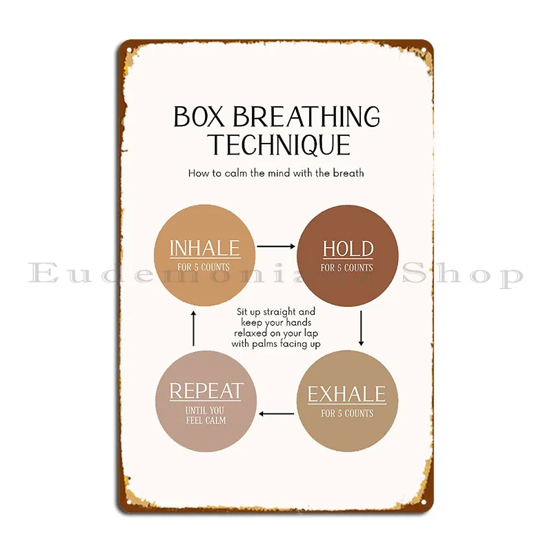 Custom Metal Plaque for Box Breathing Technique