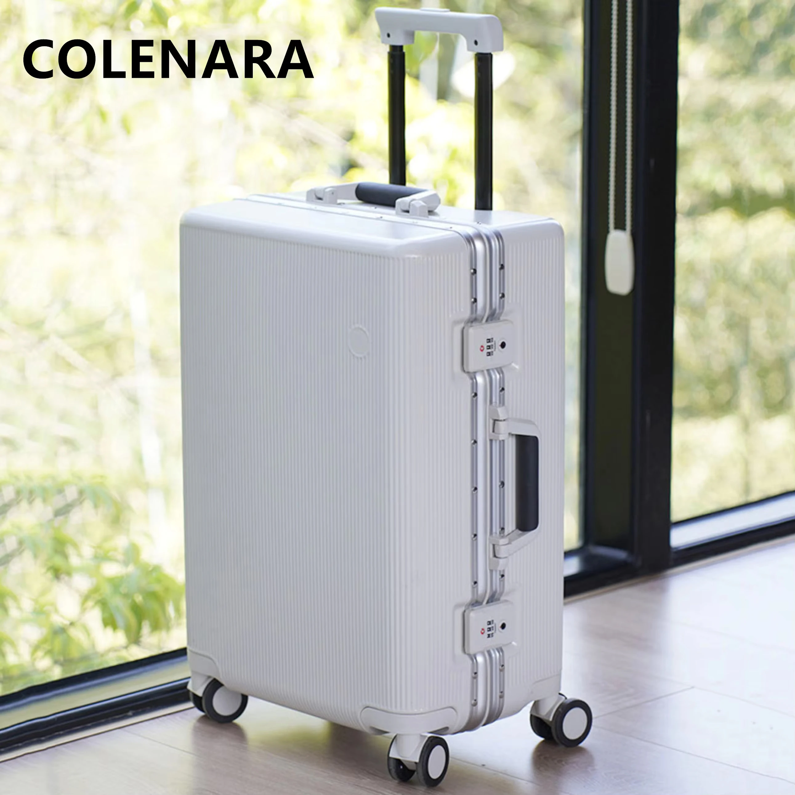 COLENARA Suitcase PC Boarding Box Large Capacity Trolley Case Aluminum Frame Password Box 20