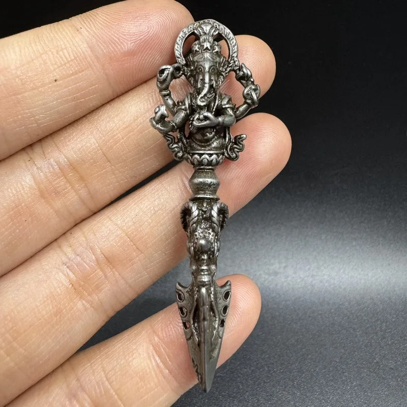Elephant-nosed God of Wealth, Vajra scepter, demon-suppressing pestle, Tibetan ethnic style vintage pendant, gift, craft item
