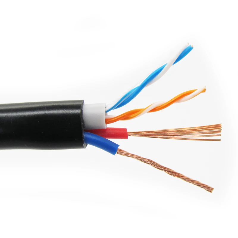 كابل شبكة معزول PVC بسعر المصنع مع طاقة +2C لكابلات CCTV C UTP FTP Cat5e Cat6 CCC كابل LAN المعتمد