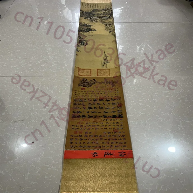 china-ancient-picture-papercalligraphywang-xun's-boyuan-letter-long-scroll-painting
