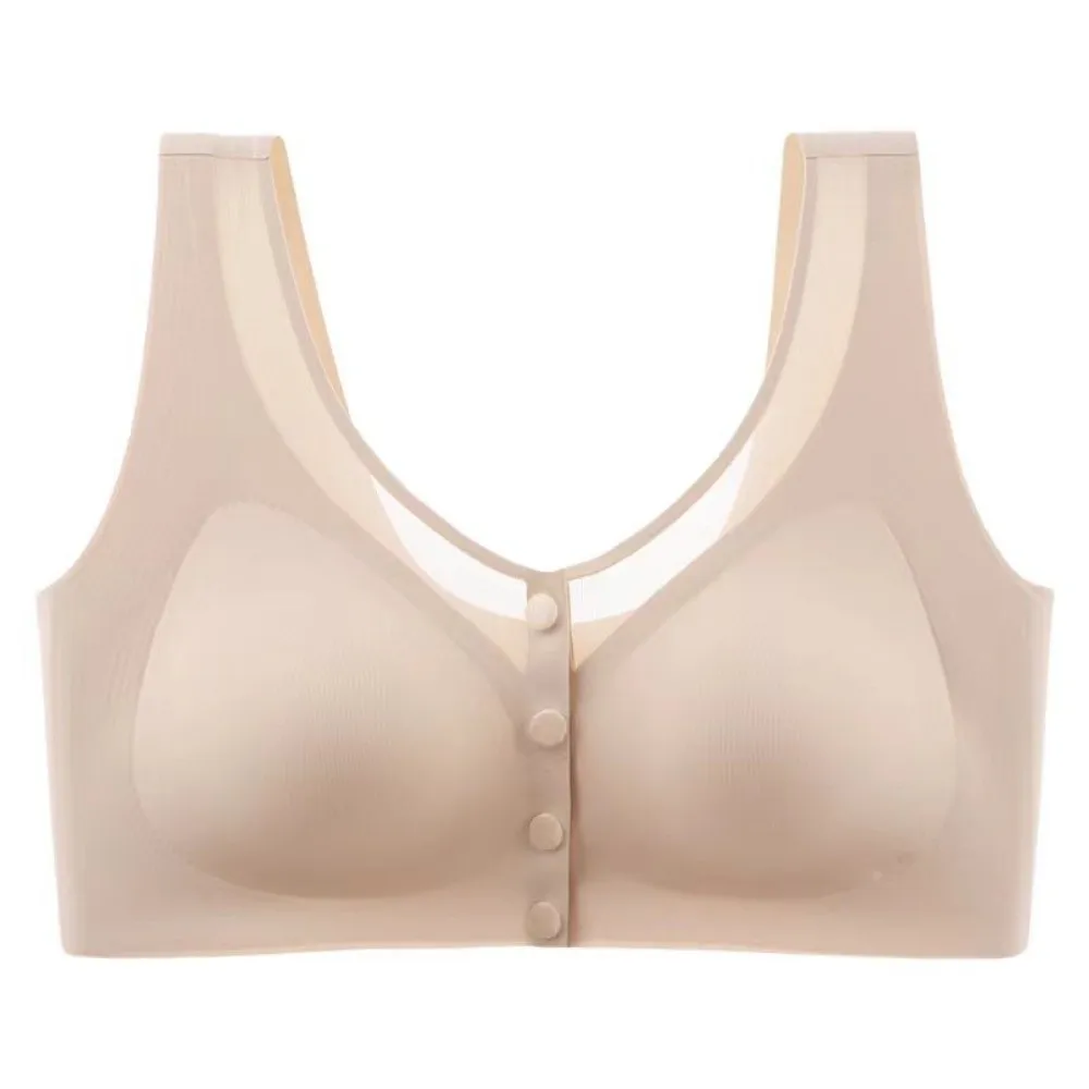 

Бюстгальтер с передней застежкой, бесшовный, больших размеров, для женщин, с эффектом пуш-ап, тонкий, без косточек, с глубоким V-образным вырезом