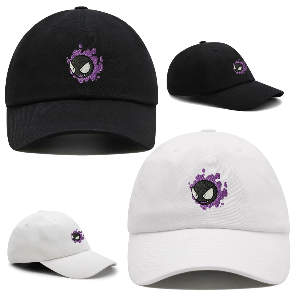 Embroidered Gastly Dad hat Cute Cartoon Baseball Cap Breathable Couple Hats Unisex Adjustable Visors Caps