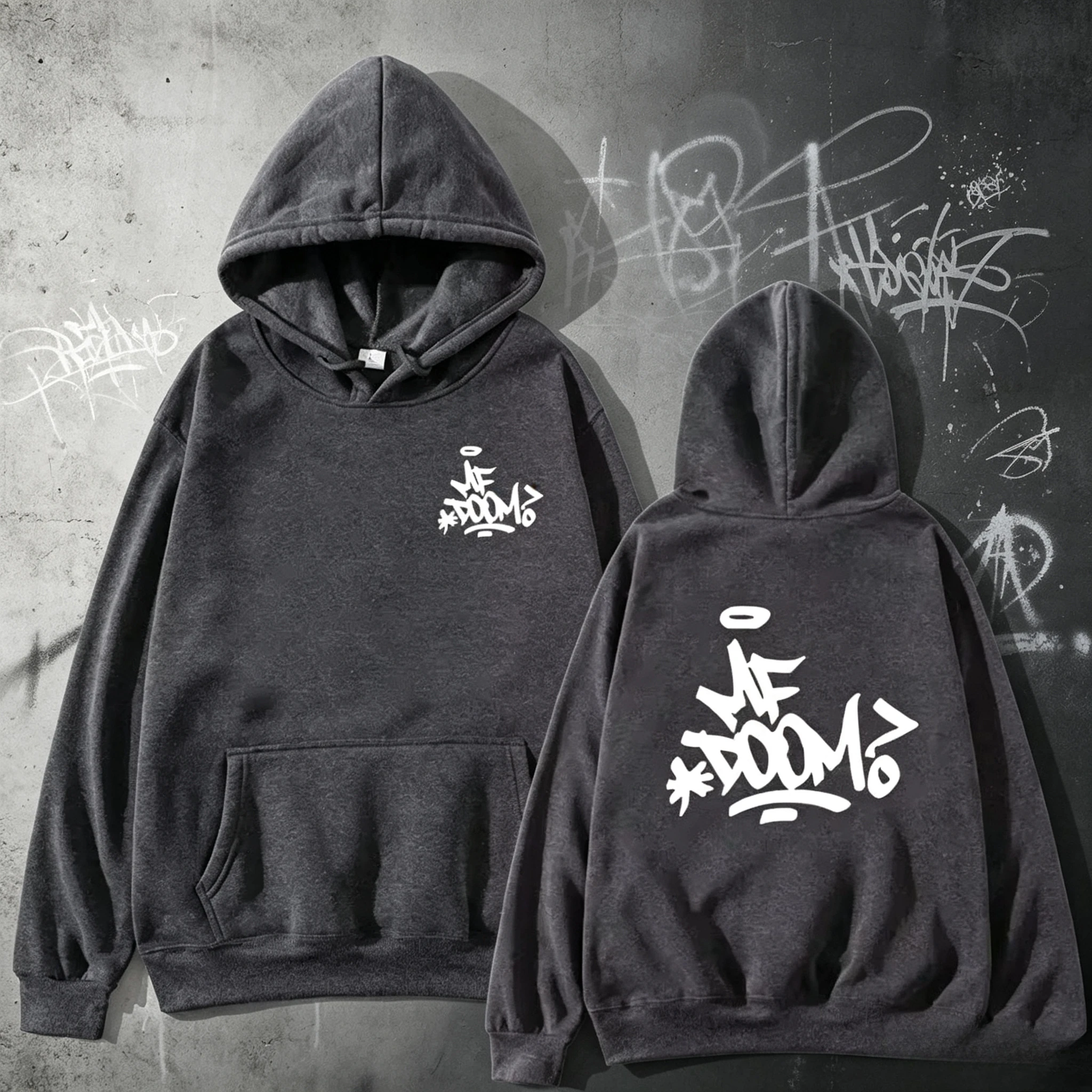 Spring and Autumn New Rapper MF Doom Madvilla Men's Hooded Hoodie Harajuku Women's Hip Hop Casual New Style