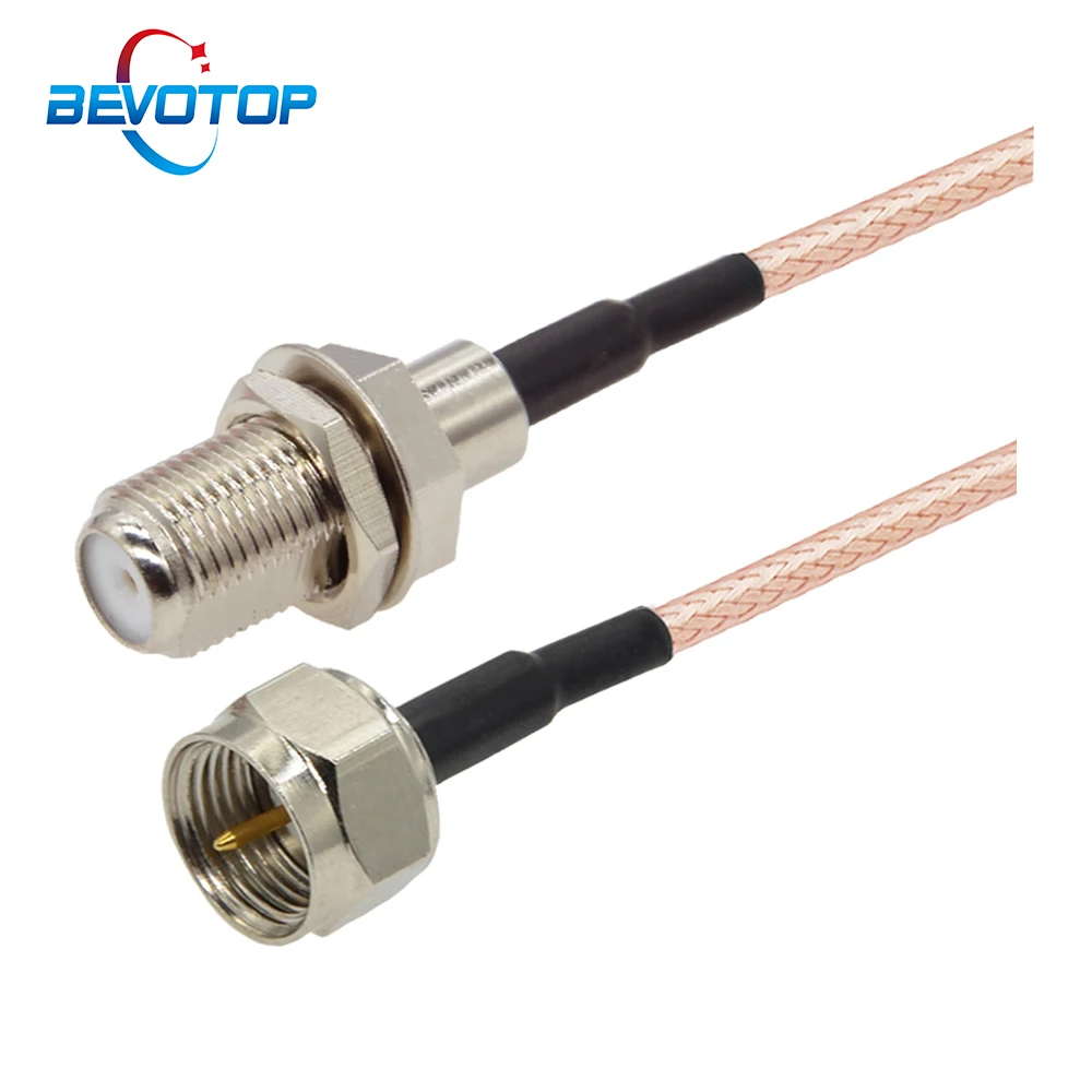 10PCS F Type Male Plug to F Female Bulkhead Jack RF Coaxial Adapter Extension Pigtail RG316 Cable for TV Set-top Box DIY Jumper