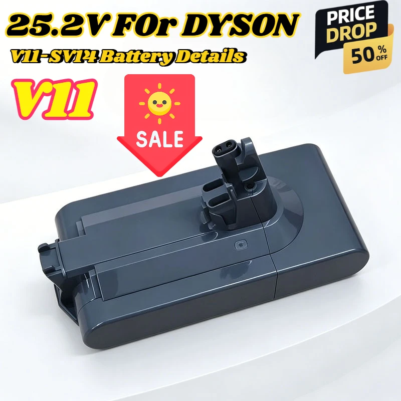 25.2V 9800mAh for Dyson Cordless Vacuum Cleane SV14 Lithium Li-ion Rechargeable Battery Absolute V11 Animal SV15 970145-02
