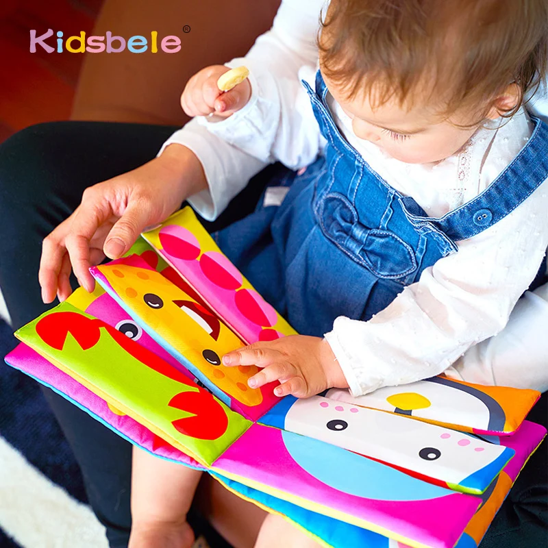 Baby Soft Cloth Book Mix and Match Animal Learning Toy Sensory Crinkle Fabric Book for Toddlers Early Education