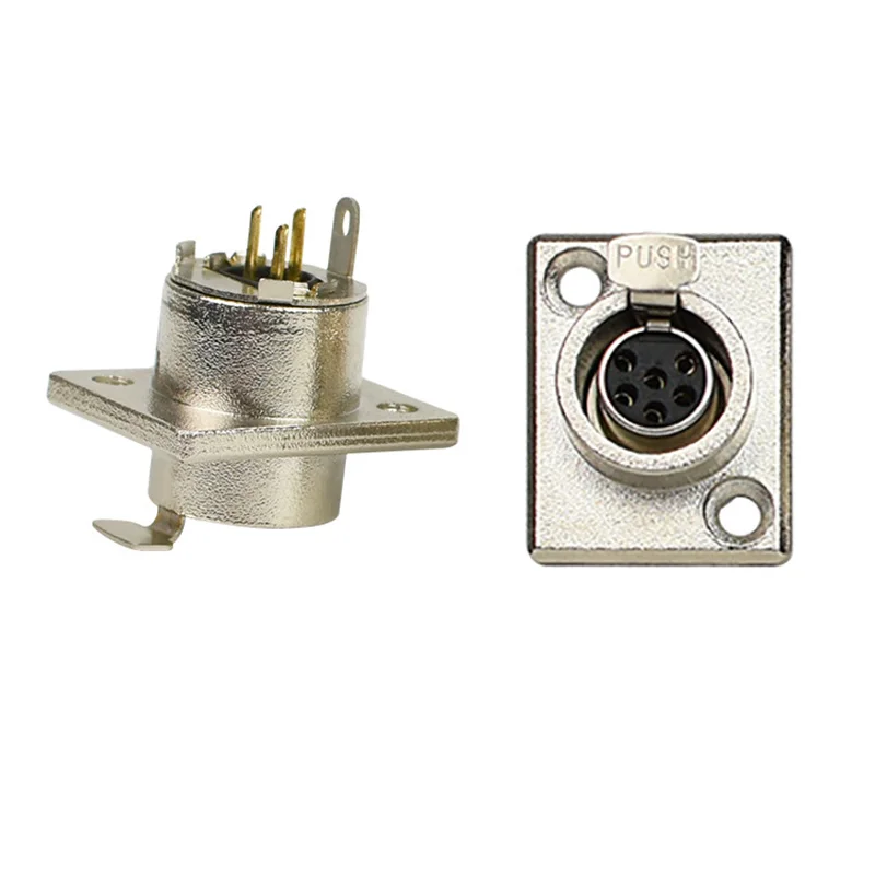 5 Pcs 3-Pin Mini XLR Female Panel Mount Connectors Socket for Mounting - Audio Connector Panel