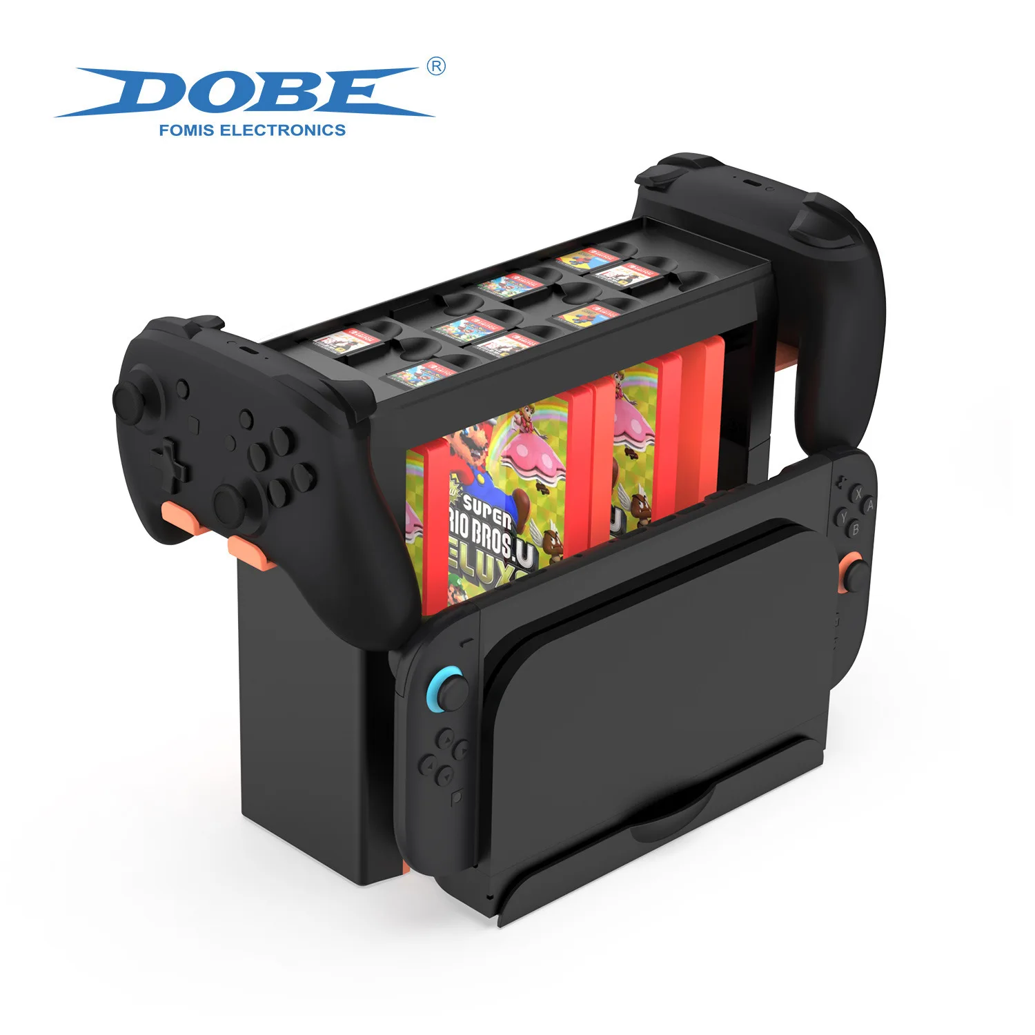 

Univercial Organizer for Switch 2/OLED/Switch, Storage Stand for Game Cards/Discs/TV Dock/Console/Controller, Accessories Kit