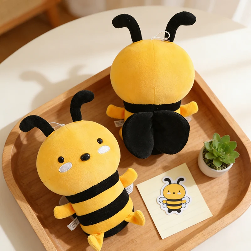20/30CM Bee Plush Doll Soft Pendant Stuffed Animal Bumblebee Toys Lovely Birthday Holiday Gifts Boy Girls Kids Bag Bedroom Decor - view 3