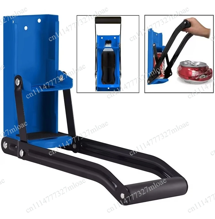 Metal can crusher, heavy-duty wall-mounted, for aluminum soda soda beer cans and bottles for recycling