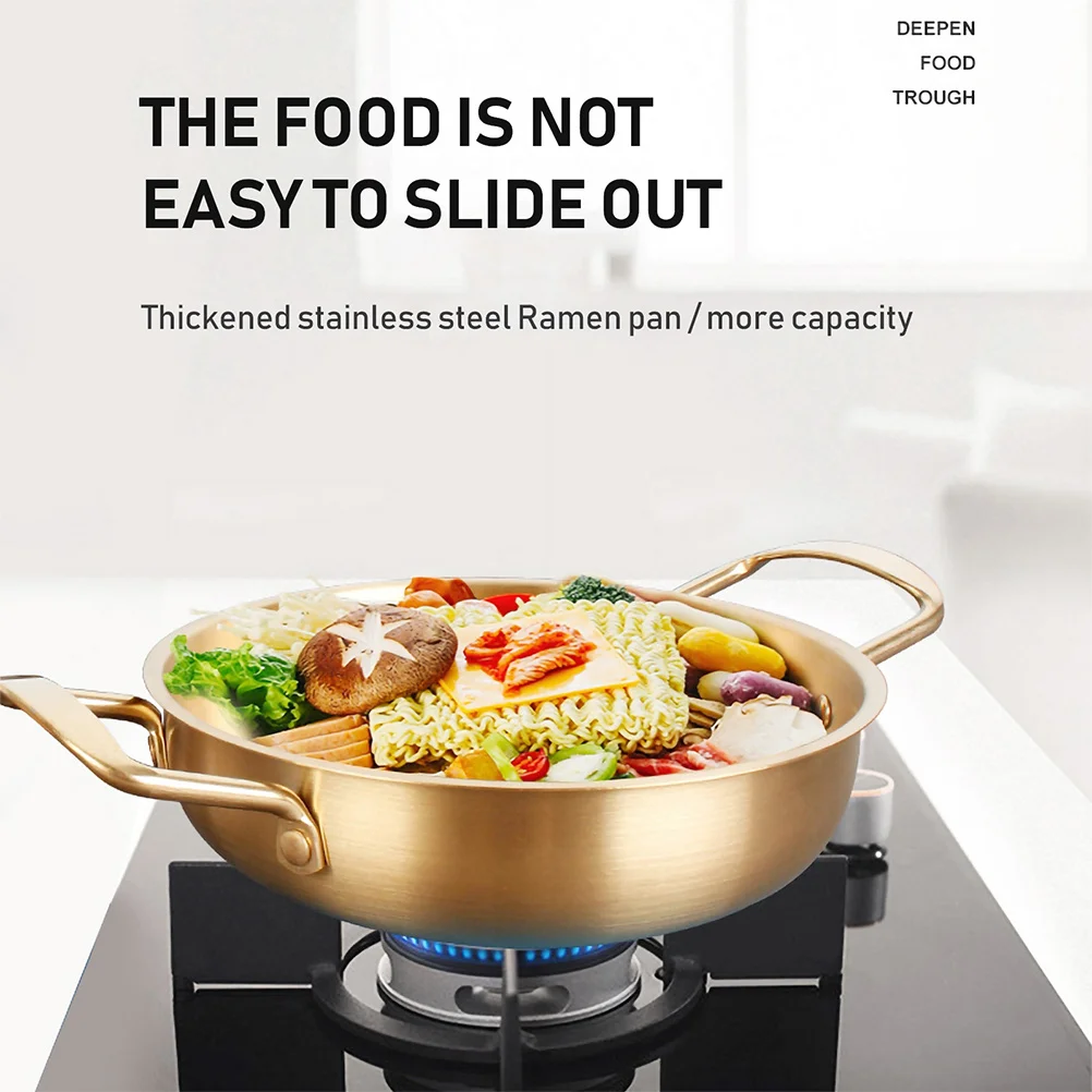 

Stainless Steel Korean Pot Glass Lid Non Stick Soup Cooking Pot for Kitchen Camping Korean Pots for Cooking Soup Pots