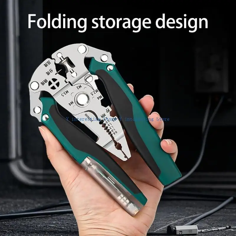 

896A Portable Multipurpose Electrical Wire Stripping Tool Crimping Pliers Cable Cutter with Convenient Detection Pen