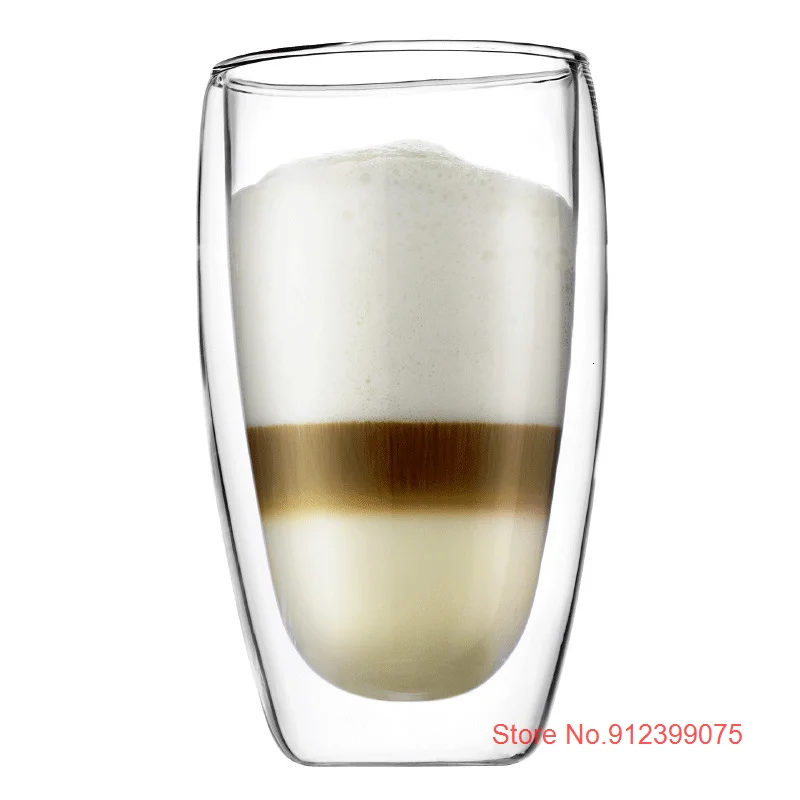 2 Pcs 450ml Most Superior Cup Double Wall Beer Mug Bodum Vacuum Insulated Anti-scald Latte Cappuccino Coffee Drink Juice Teacup