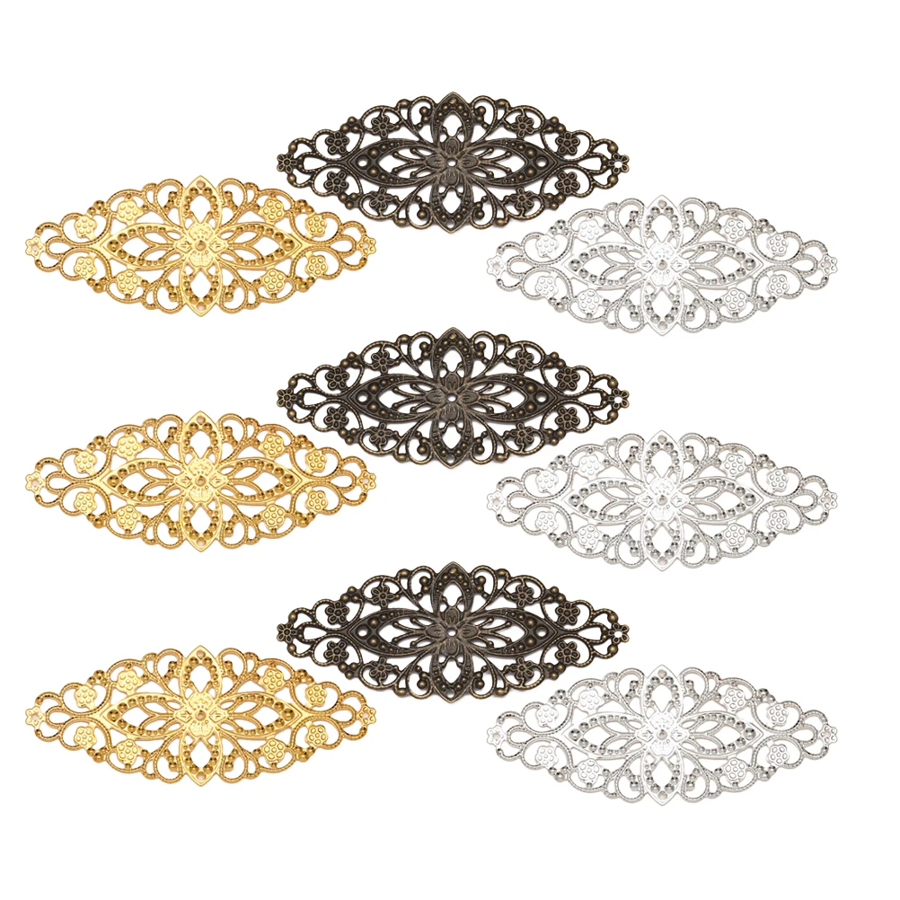 

30pcs Metal Flower Hair Accessories DIY Necklace Bracelet Earrings Jewelry Making Supplies Golden White Bronze Pendant Charms