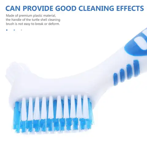 거북이 껍질 청소 수생 거북이를위한 더블 헤드 작은 브러시 다기능 미니 브러시 플라스틱 소재