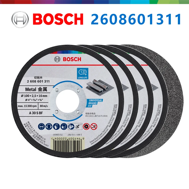 Bosch 2608601311 Thick Metal Cutting Disc 100x2.5x16mm Resin Cut‑off Wheel for 100 Type Small Angle Grinder Metal Cutting