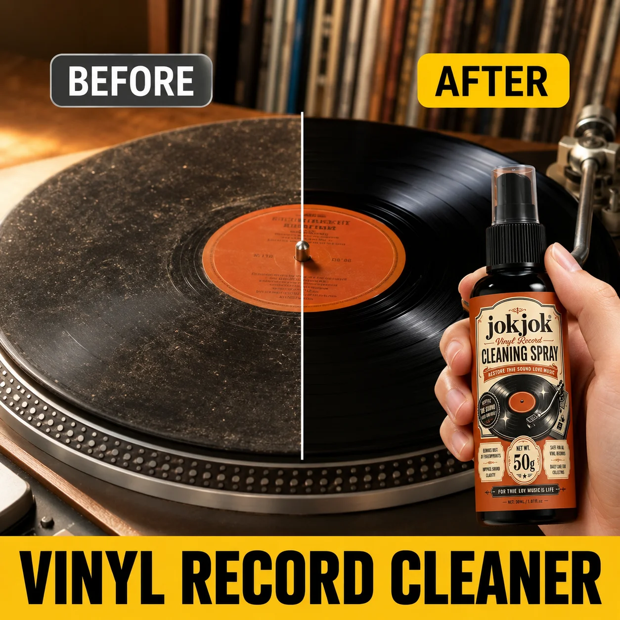 JOKJOK Vinyl Record Anti Static Care Spray LP Turntable Stylus Cleaner Dust Fingerprint Remover Audio Gear Maintenance Liquid
