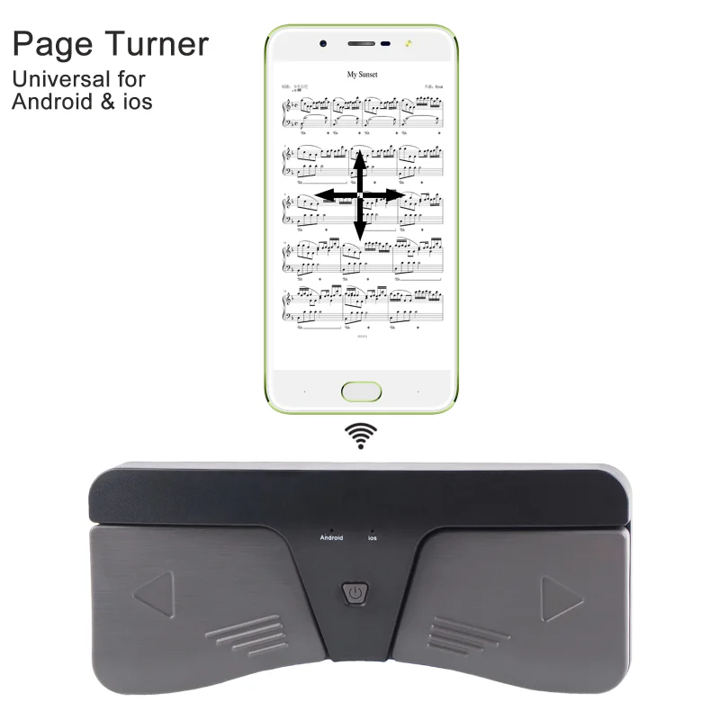 Wireless Page Turner Pedal Bluetooth Page Turner Wireless Turning Pedal Remote Foot Control Compatible with IOS IPhone Android