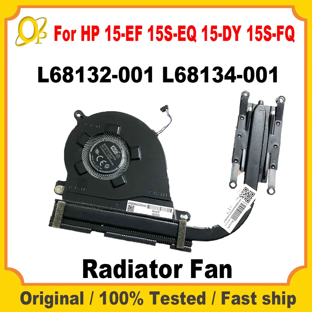 Original Heatsink for HP 15-EF 15S-EQ 15-DY 15S-FQ Laptop Cooler Radiator Fan L68132-001 L68134-001 Fully Tested