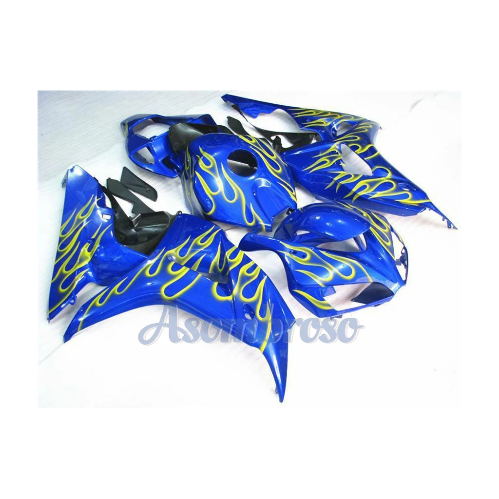 Road Racing Rebuild Fairing kit for CBR1000 RR 2006 2007 CBR 1000RR 06 07 CBR1000RR yellow flame blue Protective Shell