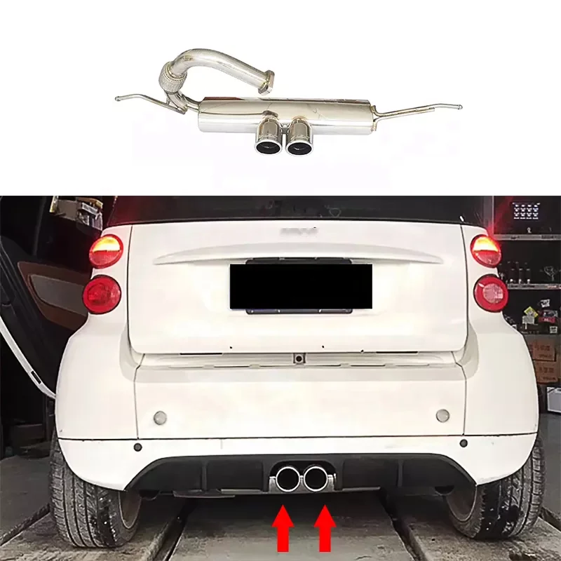 R-E-S style tail throat exhaust muffler with dual exhaust modified exhaust pipe for Smart Fortwo W451 2009-2014