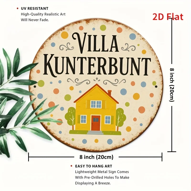 2D Flat 1pc 20.32X20.32 cm Round Wall Decor - Vintage Country Style 