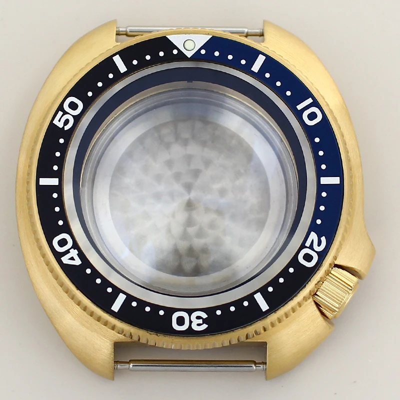 44mm Gold pvd Case For Seiko NH35 NH36 NH34/38 Movement Replace watch accessories Sapphire Crystal Mod Abalone With Chapter Ring