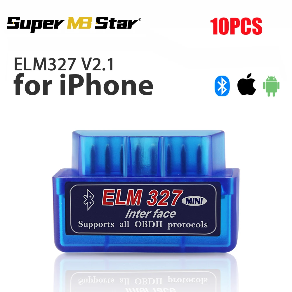 10pcs Bluetooth 4.0 ELM327 V2.1 Car OBD2 Scanner FasLink X Car Code Reader Auto Diagnostic Tool For IPhone IOS