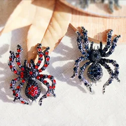 1PCS Diamond Spider Alloy Brooch Halloween Personalized Fun Pins Men's Suit Corsage Holiday Party Favors