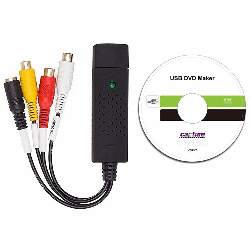 USB 2.0 Video Capture Capture Card Adapter Chipset UTVF 007 TV DVD VHS Audio Capture S Video USB Converter