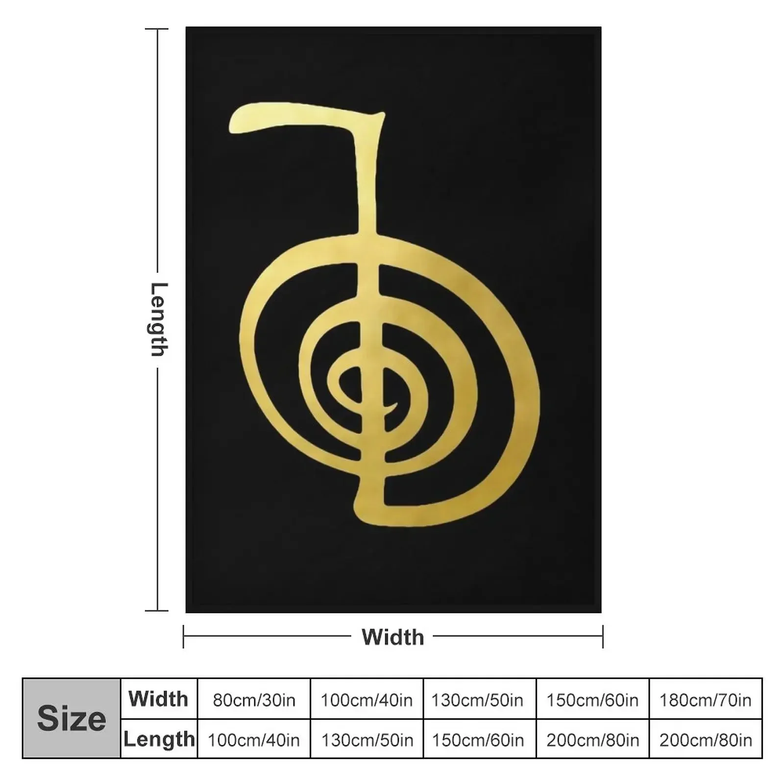 Reiki healing CHO KU REI The Power Symbol gold spiritual element Throw Blanket Tourist warm for winter For Sofa Thin Blankets