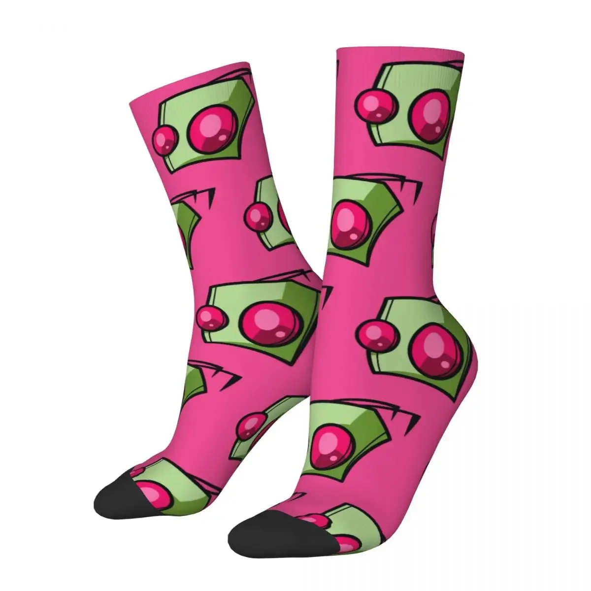 Funny Cute Invader Zim Design Basketball Crew Socks Accessories All Season Zim And Gir Comfortable Crew Socks Sweat Absorbing