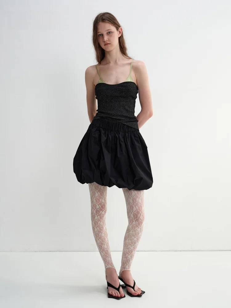 

Серебристый вязаный укороченный топ-жилет M per Lyn в стиле ретро, повседневный, эластичный, для многослойных образов, женский, модный, из полиэфирного волокна, короткая длина