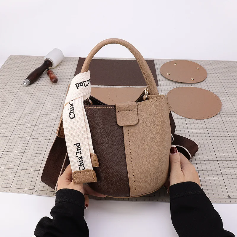 Handbag Making Kit DIY Leather Bucket Bag Handmade Handbag Shoulder Bag Craft Tote Bag for Women Bag Accessories Custom