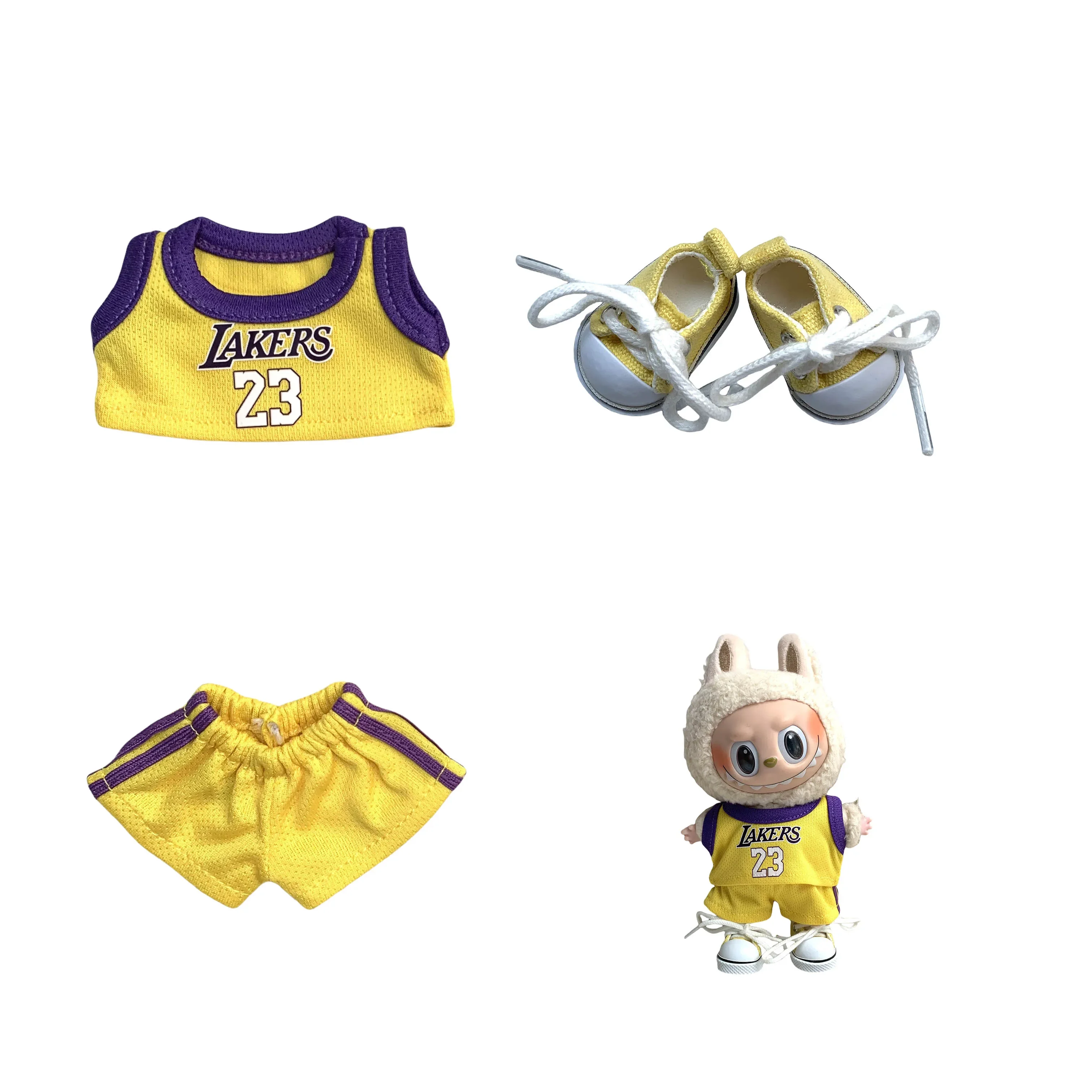 Clothes for Labubu  Basketball Player Clothing Kawaii Mini Plush Doll Clothes Doll Cute Athlete Idol Doll Accessories image 5