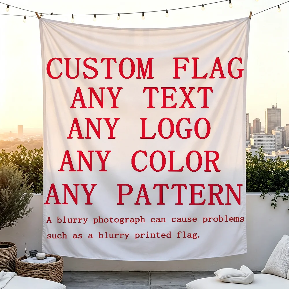 Custom Flag Banner Print Logo Picture Personalized Text Image Party Business Advertising Event Home Decor Outdoor Indoor