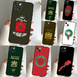 Morocco Flag Coat Of Arms Case For iPhone 13 11 14 12 15 16 Pro Max Plus XR X XS Max 12 13 Mini Soft Cover