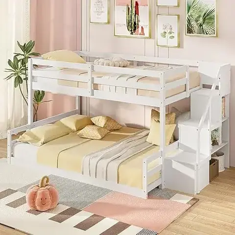 벙커침대, 보관 계단, 낮은 침대 침대, 어린이, 청소년, 성인, 기숙사, 작은 공간, 단단한 나무 바닥 벙커침대